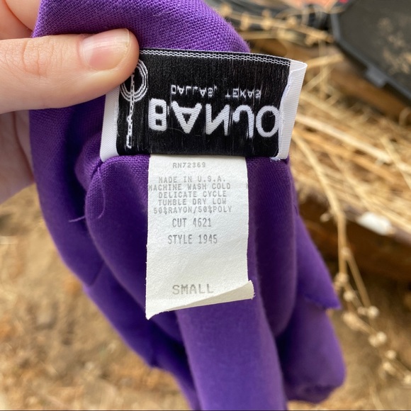 1970s Vintage Banjo Purple Western Tank Top Blouse - Picture 6 of 7